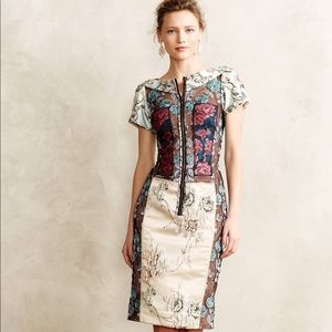 Anthropologie Byron Lars pieced brocade dress